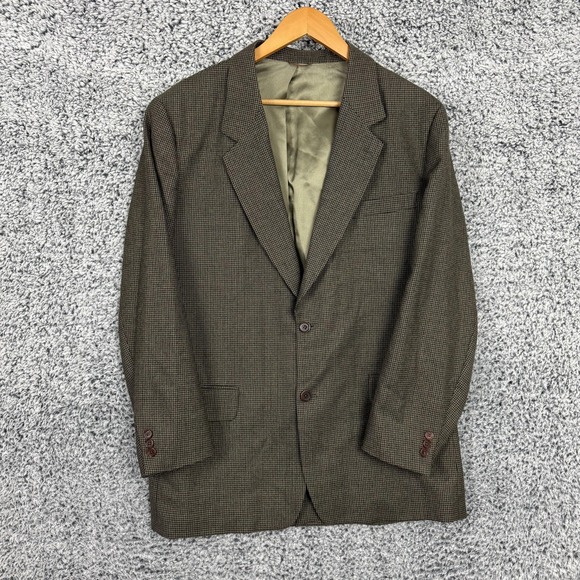 J Crew Oarsman Blazer Mens 42 Regular Brown Wool Houndstooth Jacket Sport Coat - Picture 1 of 16